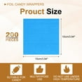 thumbnail image 2 of Uxcell Foil Candy Wrappers Chocolate Wrapping Paper, for Homemade Caramel DIY Candies Decoration Chocolate Cake Packaging Blue 4x4 Inch, 2 of 6