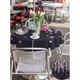 thumbnail image 5 of Outdoor Tablecloth with Umbrella Hole for Patio/Picnic/Party/Camping, Spring Cherry Flowers Waterproof Table Cloth Round Cover Washable, Pink Floral Blossom Vintage Black (Dia 54"), 5 of 8