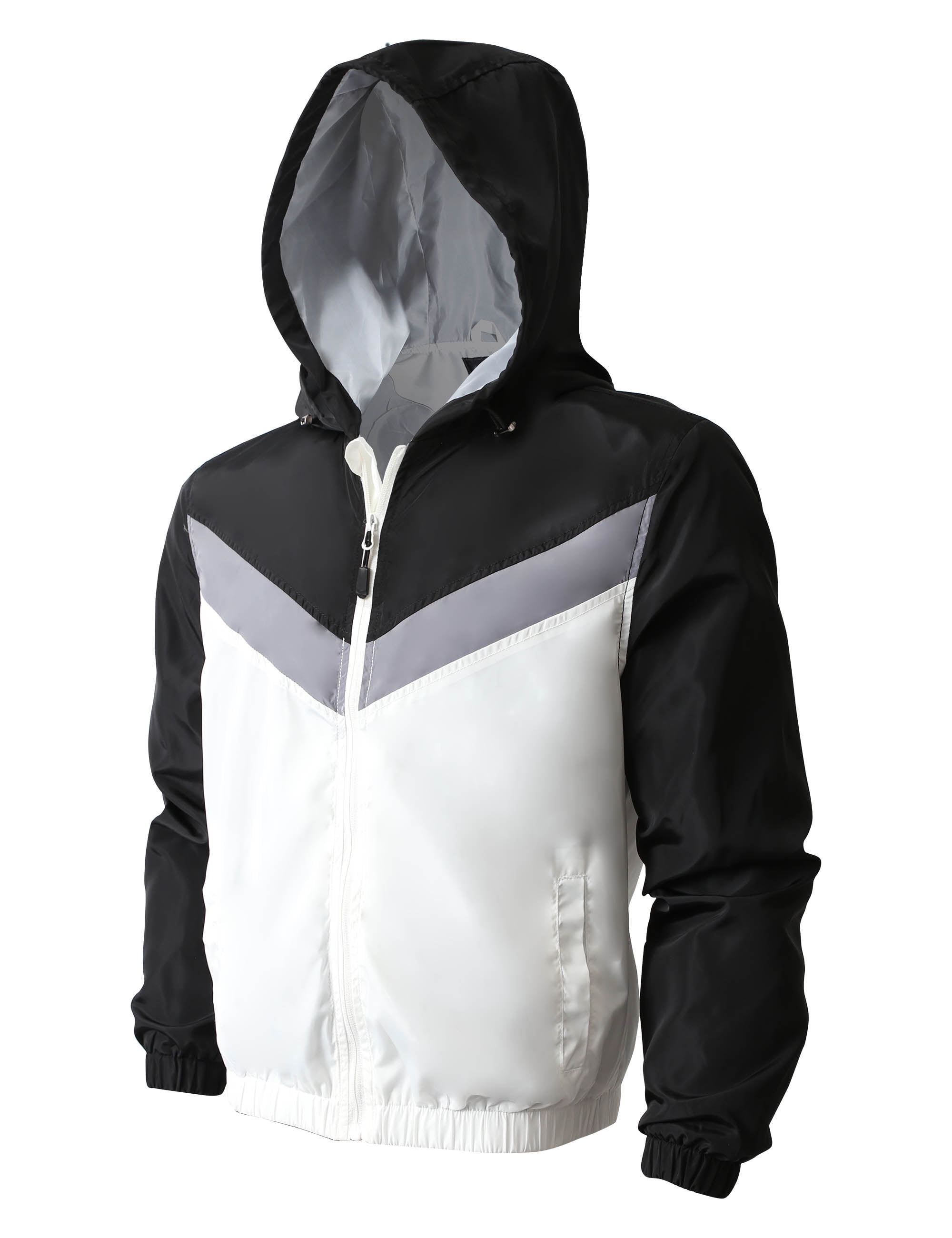 【NONCODE】(Unisex) Mortia Two-Way Two-Tone Jacket Ma Croix Mens Two Tone Hoodie Windbreaker Lightweight Slim