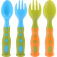 thumbnail image 1 of 2 Sets Tableware Fork Spoon Self Feeding Toddler Spoons Chopsticks/fork/spoon Food Eating Utensils, 1 of 6