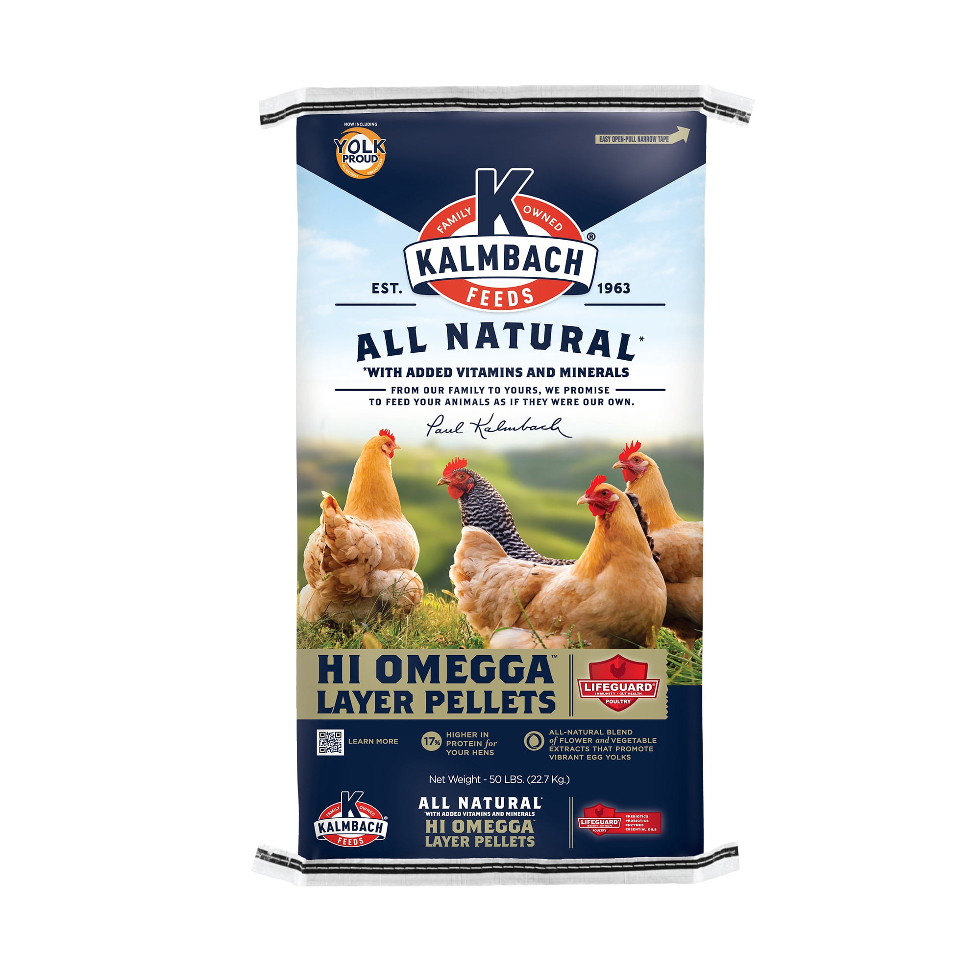 Kalmbach Feeds All Natural 17% Hi Omega Layer Pellets for Chickens, 50 lbs.