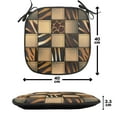 thumbnail image 4 of Safari Chair Seating Cushion Set of 6, Jeans Denim Patchwork in Safari Style Wilderness Design Art Print, Seat Pads for Office with Anti-slip Backing, 16"x16", Brown and Black, by Ambesonne, 4 of 7