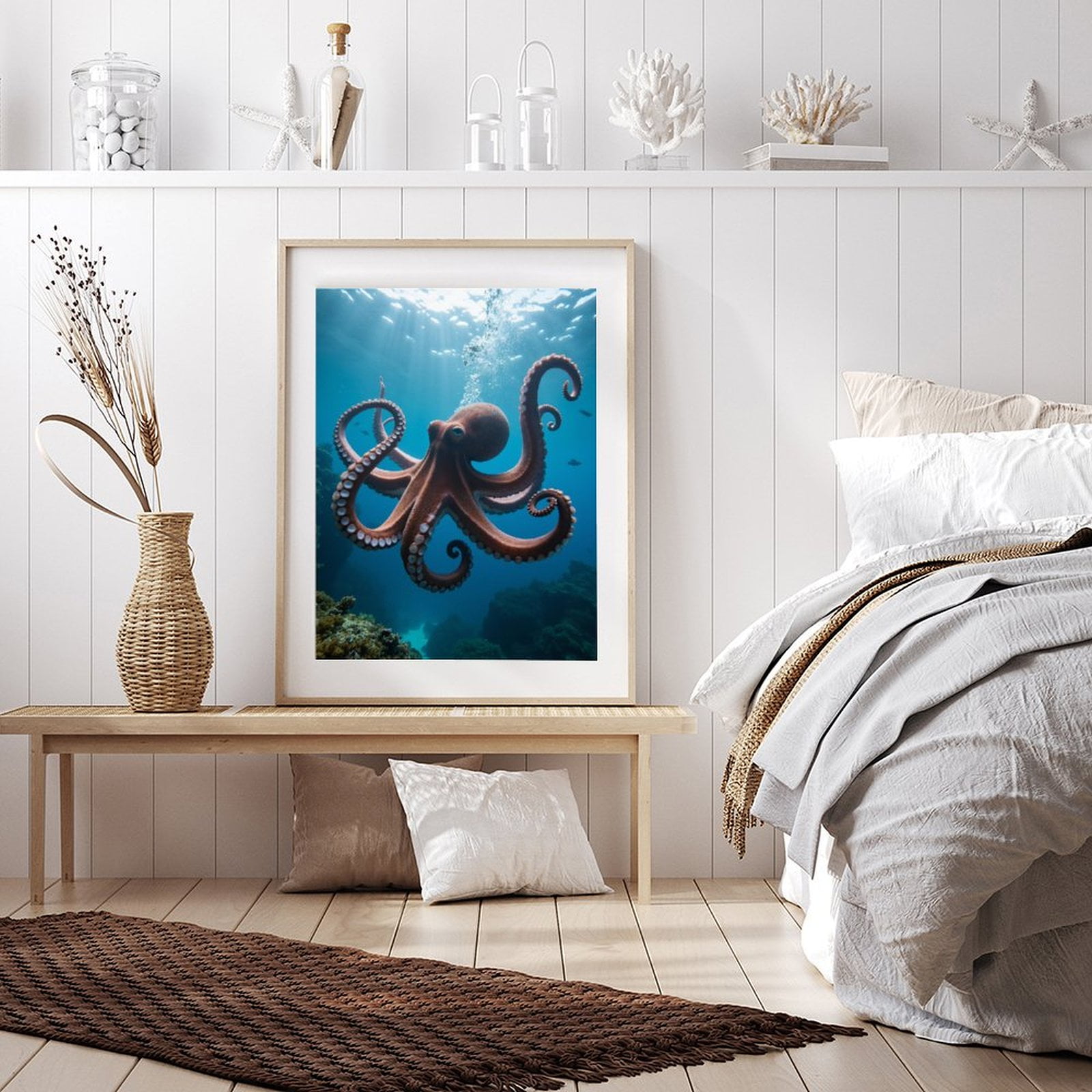 Diamond Art Kits for Adults - 5d Octopus Ocean Depths Aquatic Wildlife Diamond Painting for Adults, Diamond Art for Adults Beginners, Diamond Painting Kits for Adults for Home Wall Decor
