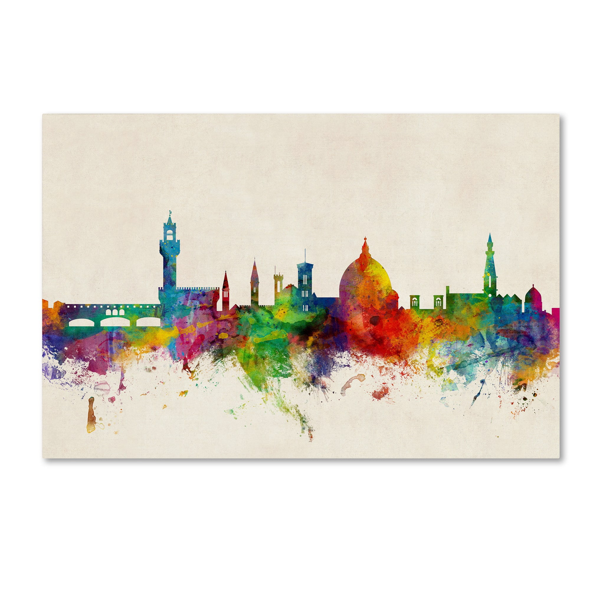 Trademark Fine Art "Florence Italy Skyline Beige" Canvas Art by Michael Tompsett