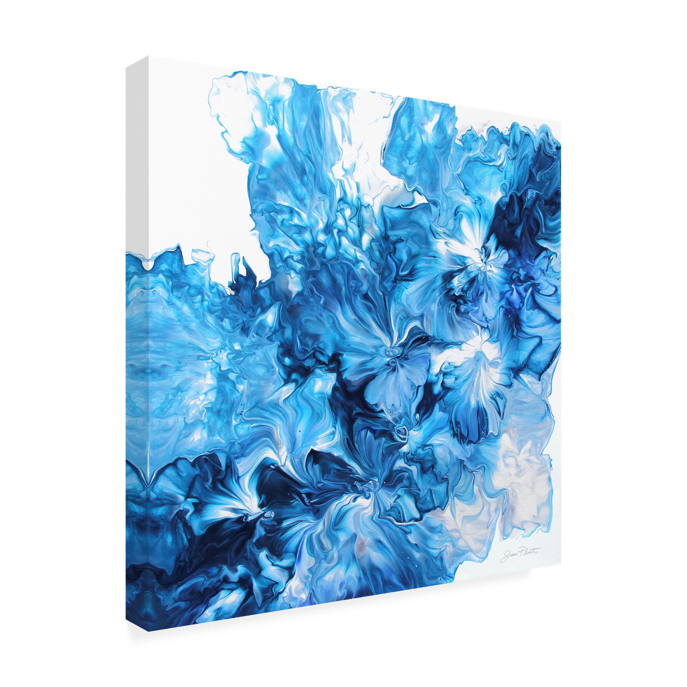 Canvas Wall Art - Jean Plout 'Abstract Pouring O' Wall Art for Living Room, Bedroom, or Office Décor by Trademark Fine Art - 18 x 18 Inches