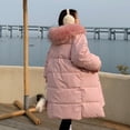 thumbnail image 4 of Uhndy 2022 Jackets for Women, Women Warm Long Coat Hoodies Collar Jacket Slim Winter Parkas Outwear Coats Winter Coats Christmas Gifts for Women, 4 of 6
