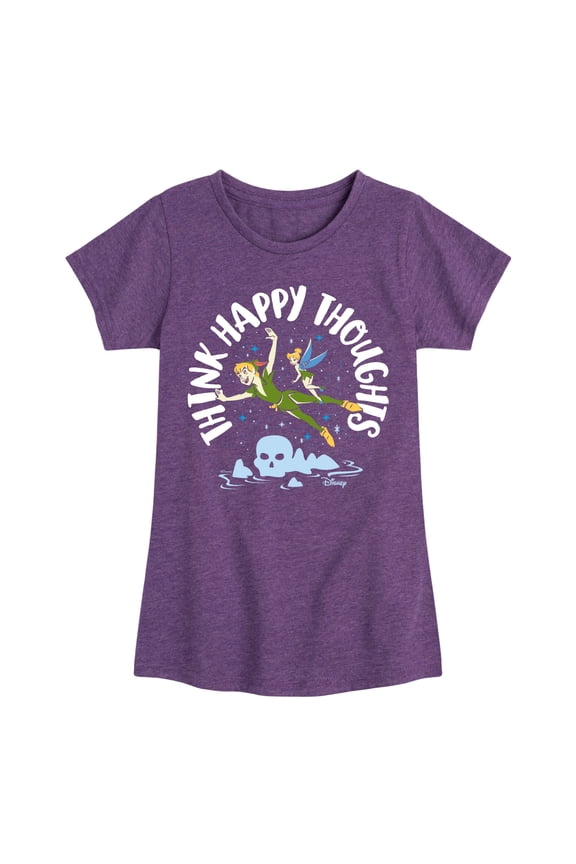 - Peter Pan - Think Happy Thoughts - Tinkerbell - Toddler And Youth Girls Short Sleeve Graphic T-Shirt