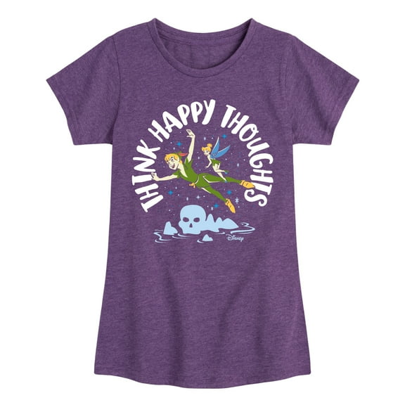 Disney - Peter Pan - Think Happy Thoughts - Tinkerbell - Toddler And Youth Girls Short Sleeve Graphic T-Shirt