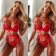thumbnail image 5 of Gibobby Lencería sexy de mujer tanga Día de San Valentín Encaje Tanga Bragas Ropa interior Liga Mujer Sexy Sujetador Lencería Ropa de dormir Conjunto Nuevos íntimos(Rojo, M), 5 of 5