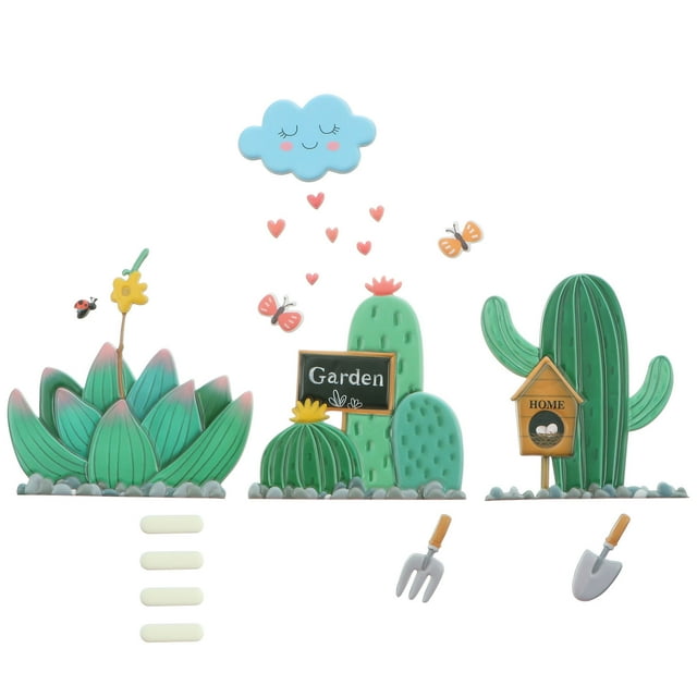 1pc Cartoon Switch Sticker 3D Vivid Switch Sticker Self Adhesive Sticker (Succulent Plants)