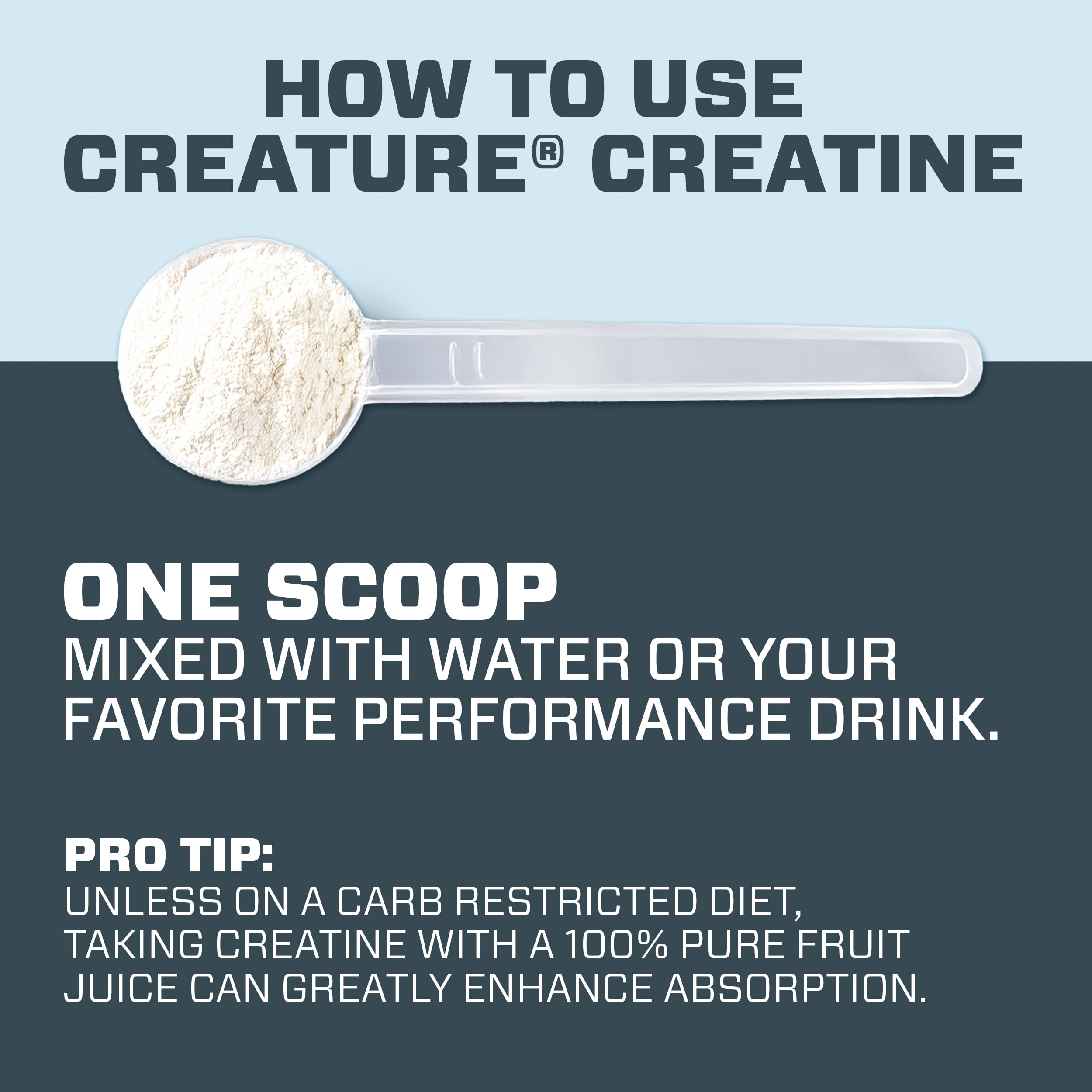 Creature® Creatine Monohydrate – NSF Certified for Sport®, Tested for 288+ Banned Substances– Pure Micronized Powder for Muscle, Growth, Strength, Recovery & Brain Support – Unflavored, 60 Servings