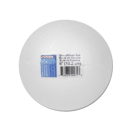 Plasteel Smoothfoam Ball Pkg 6" White 1pc