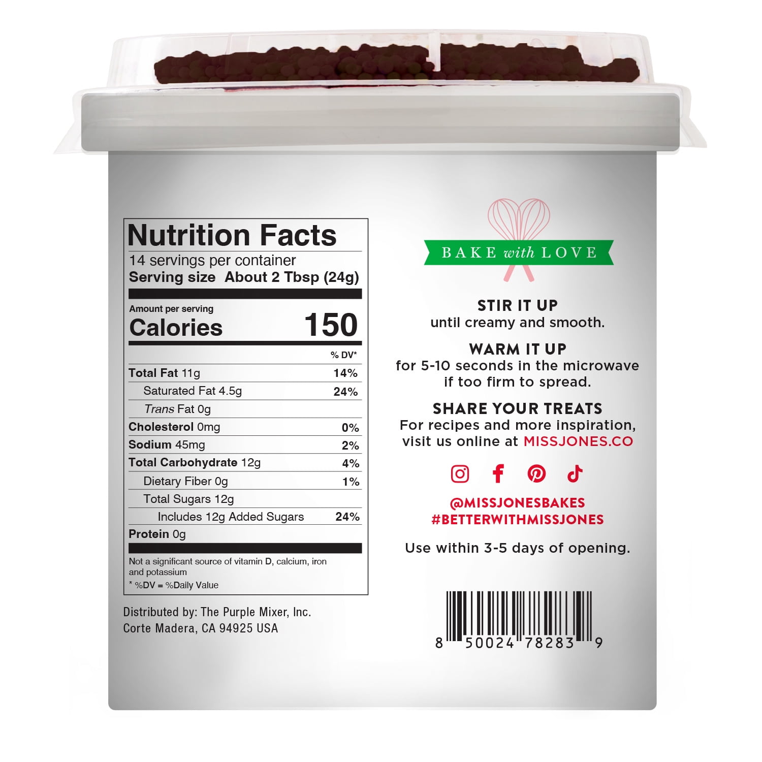 Miss Jones Baking Co. Girl Scouts Salted Caramel Frosting with Chocolate Sprinkles