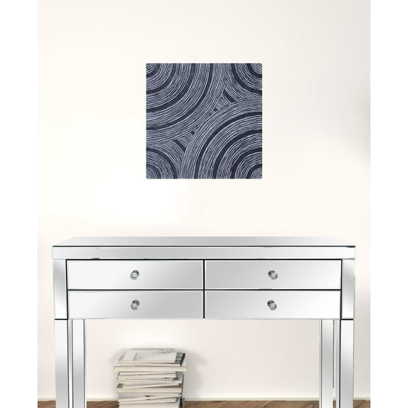 1" x 17" x 17" Gray, Lined Square - Wall Decor
