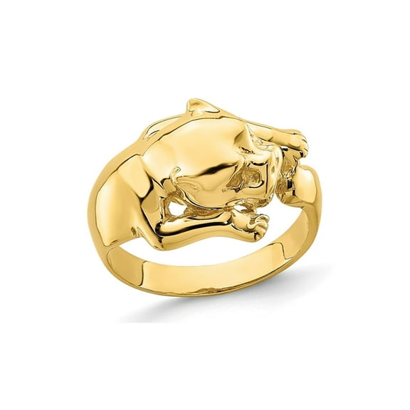Gem & Harmony 14K Yellow Gold Polished Jungle Cat Ring for Women