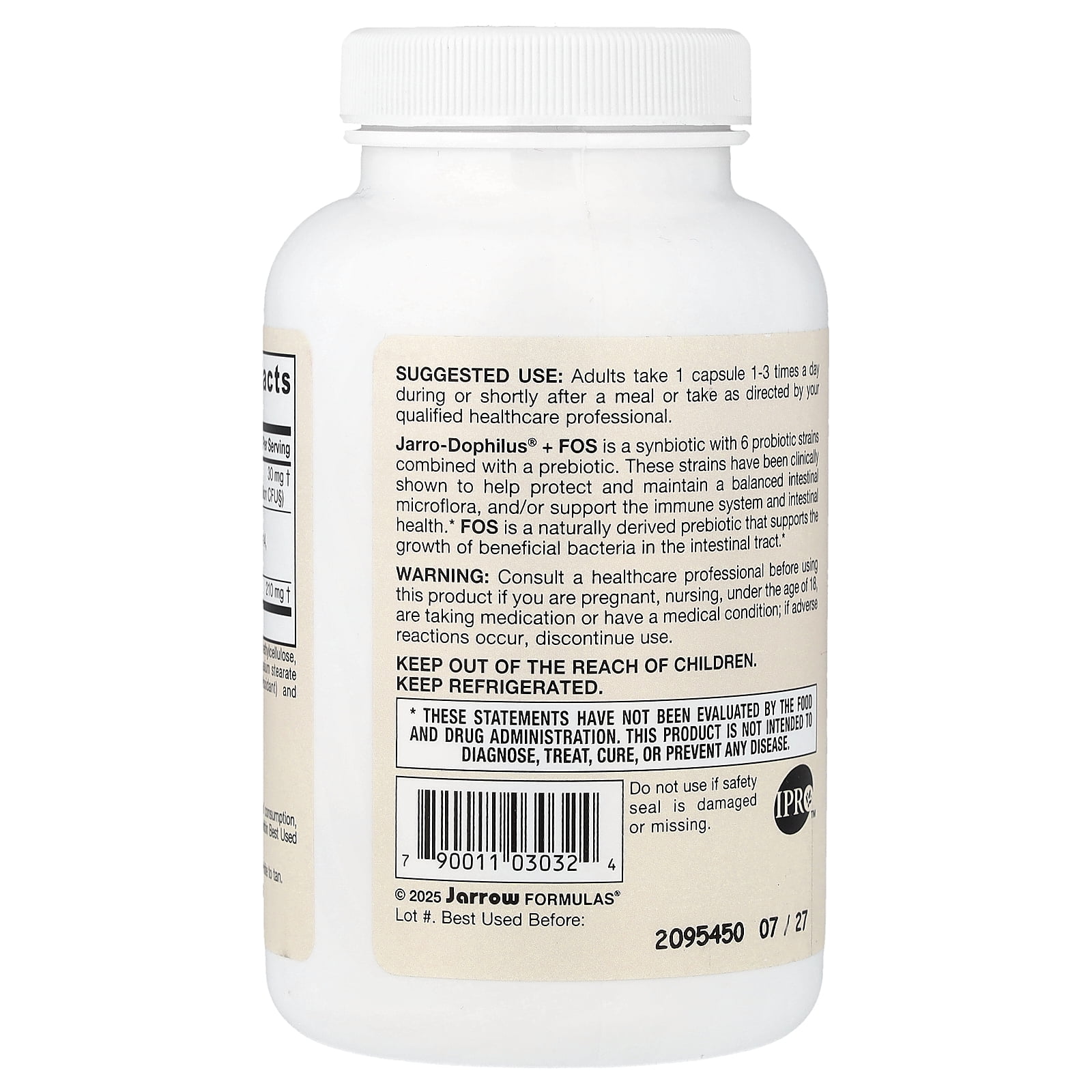 Jarrow Formulas Jarro-Dophilus® + FOS, 300 Veggie Capsules
