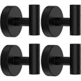 thumbnail image 1 of Towel Hooks, 4 Pack Black Clothes Hooks Wall Mounted, Bathroom Door Hook For Wall, Black Towel Hooks, Bathroom Hook, 1 of 5