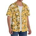 thumbnail image 2 of Pofeuu Daisies Flowers Print Mens Casual Short Sleeve Shirts Beach Summer Spread Collar Pocket Tops Men's Casual Short-sleeved Shirt-3X-Large, 2 of 5