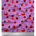 thumbnail image 1 of Soimoi Rayon Crepe Fabric Raspberry,Strawberry & Cherry Fruits Printed Fabric 1 Yard 46 Inch Wide, 1 of 3
