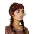 thumbnail image 4 of Diademas bohemias con estampado de leopardo, turbante anudado, diadema elástica con giro, bandas para la cabeza de tela a rayas para mujeres y niñas, 3 piezas, 4 of 5