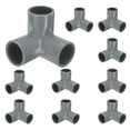 thumbnail image 1 of Conectores de tubería Uxcell de 3 vías, 3/4 pulgadas, codo de 90 grados, accesorios para estanterías de jardín DIY (paquete de 10), gris, 1 of 5