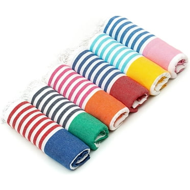 Turkish Beach Towel – Oversized, Quick-Dry & Sand-Free | Lightweight & Absorbent Large Bath Towels for Travel, Camping & Pool | 6-Pack Bulk Set