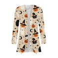 thumbnail image 4 of IYYVV Halloween Cardigan Pumpkin Goast Witch Halloween Sweaters for Women Long Sleeve Oversized Cardigan 2026 Khaki S, 4 of 7