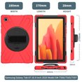 thumbnail image 5 of XYX Case for Samsung Galaxy Tab A7 10.4 inch SM-T500/SM-T505 with 360 Degree Rotating, Hand Strap, Shoulder Strap, Red, 5 of 7