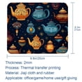 thumbnail image 5 of Arabic Teapot Printed Square Desk Pad, 8.3x9.8 Inch Non-Slip Rubber Bottom Gaming Mousepad, Desk Mat for Office and Gaming, 5 of 6