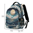 thumbnail image 2 of FORMRS Unisex Backpack Elementary School Travel Bookbag with Reflective Stripes, Rolling Waves, 2 of 7