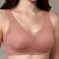 thumbnail image 2 of ZSQDM Womens Underwear Women's Underwire Underwear Lace Breathable Comfortable Up Anti Sag Bra Coffee XXL, 2 of 7