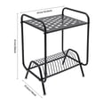 thumbnail image 4 of ToppiJoy 2-Tier Record Storage Stand, Record Player Stand with 16 Slots (Black), 4 of 21