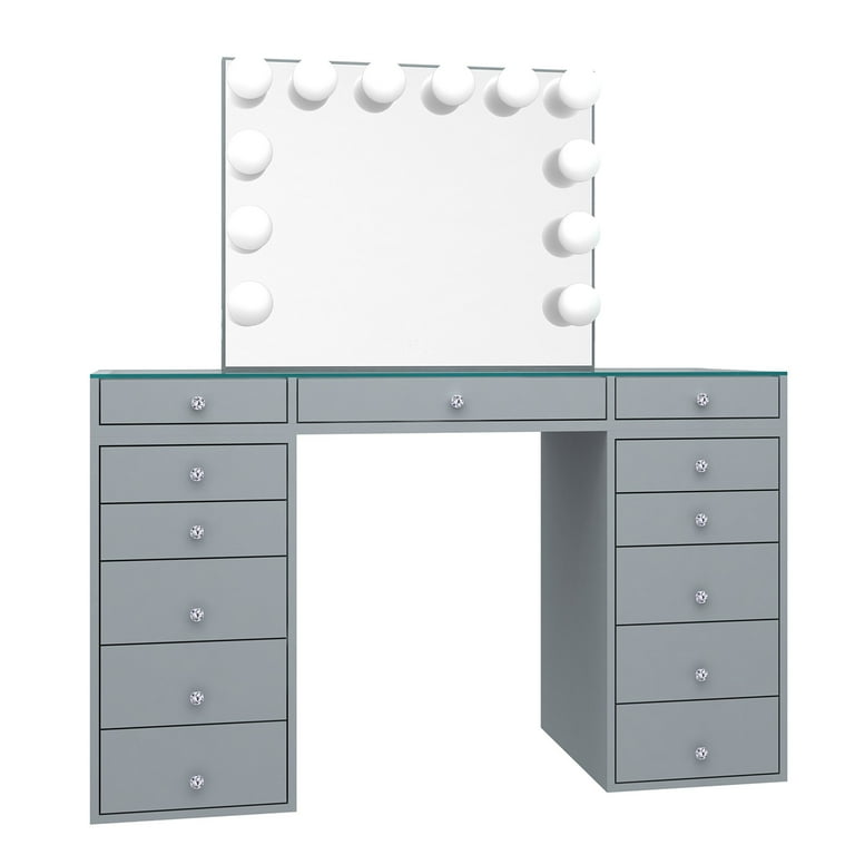 Impressions Vanity Desk Slaystation 2.0 Makeup Vanity Table with 5