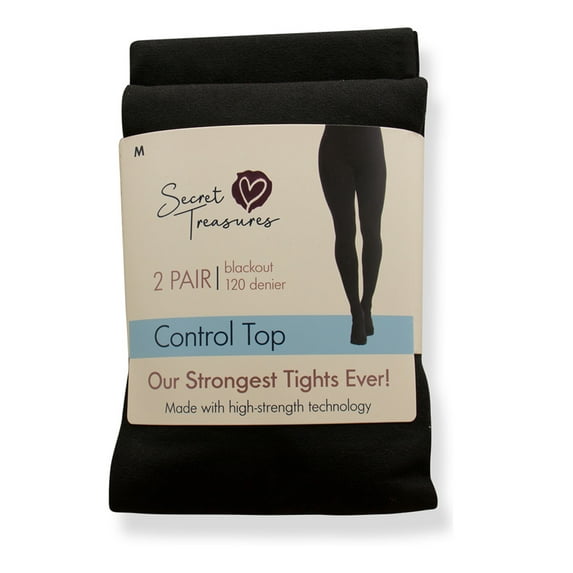 Secret Treasures Blackout Control Top Tights 2 Pair Pack