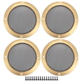 thumbnail image 1 of Unique Bargains Universal 3' Car Speaker Grills Cover Mesh Round 3 Inch Audio Speaker Subwoofer Guard Protector Case with Screws Iron Gold Tone Black - Pack of 4, 1 of 8