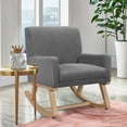 thumbnail image 6 of Zaverox  Comfortable Upholstered Rocking Chair with High-Density Foam Cushion, Sturdy Solid Wood Base, Ideal for Living Room, Nursery, or Bedroom, 6 of 12