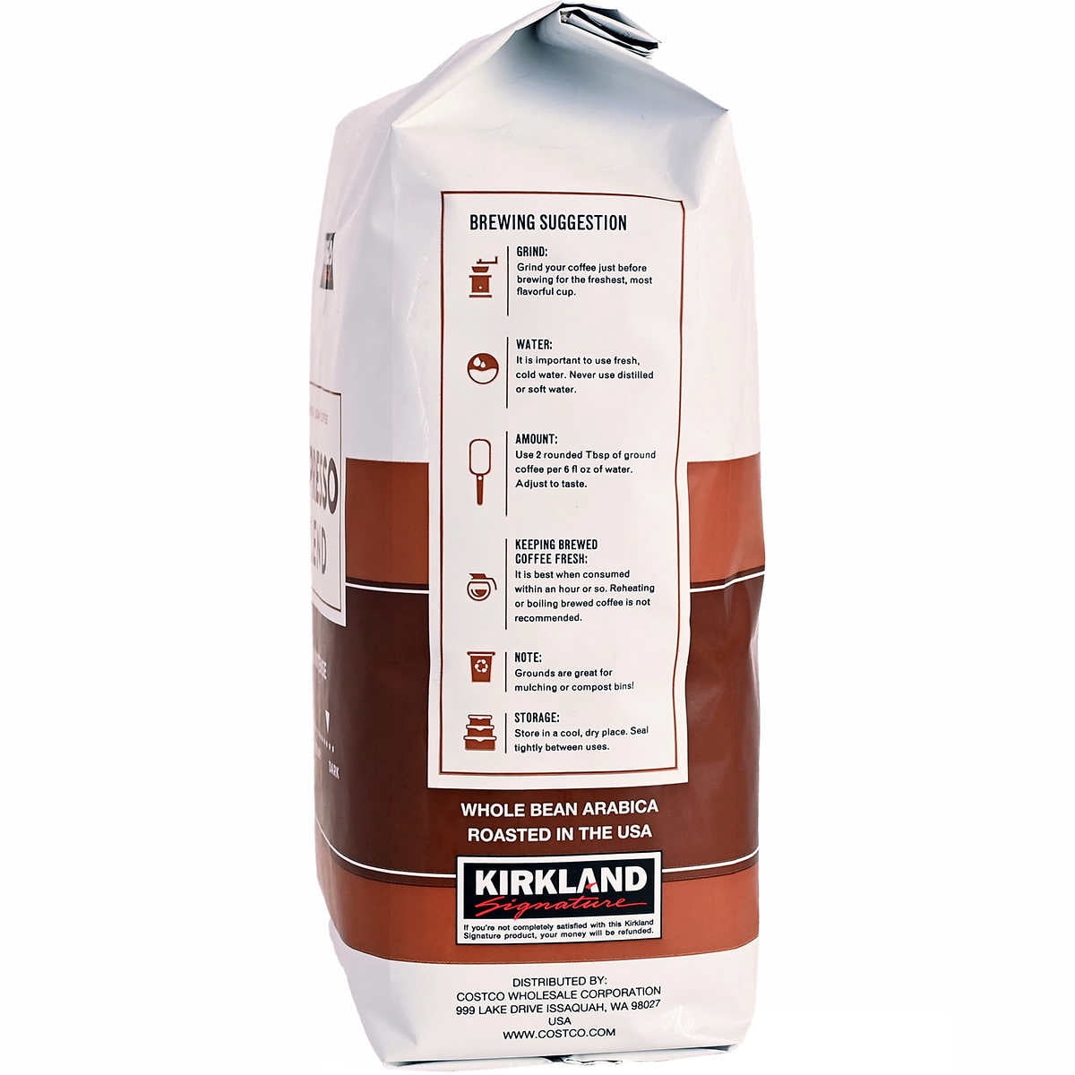 Kirkland Signature Espresso Blend Whole Bean Coffee Dark Roast 2.5 Pounds