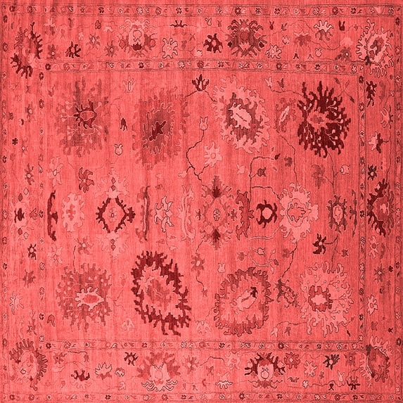 Ahgly Company Indoor Square Oriental Red Industrial Area Rugs, 3' Square
