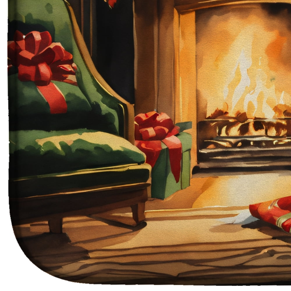 Carolines Treasures DAC2645DDM 0.2 x 21 x 14 in. Dalmatian Cozy Christmas Dish Drying Mat