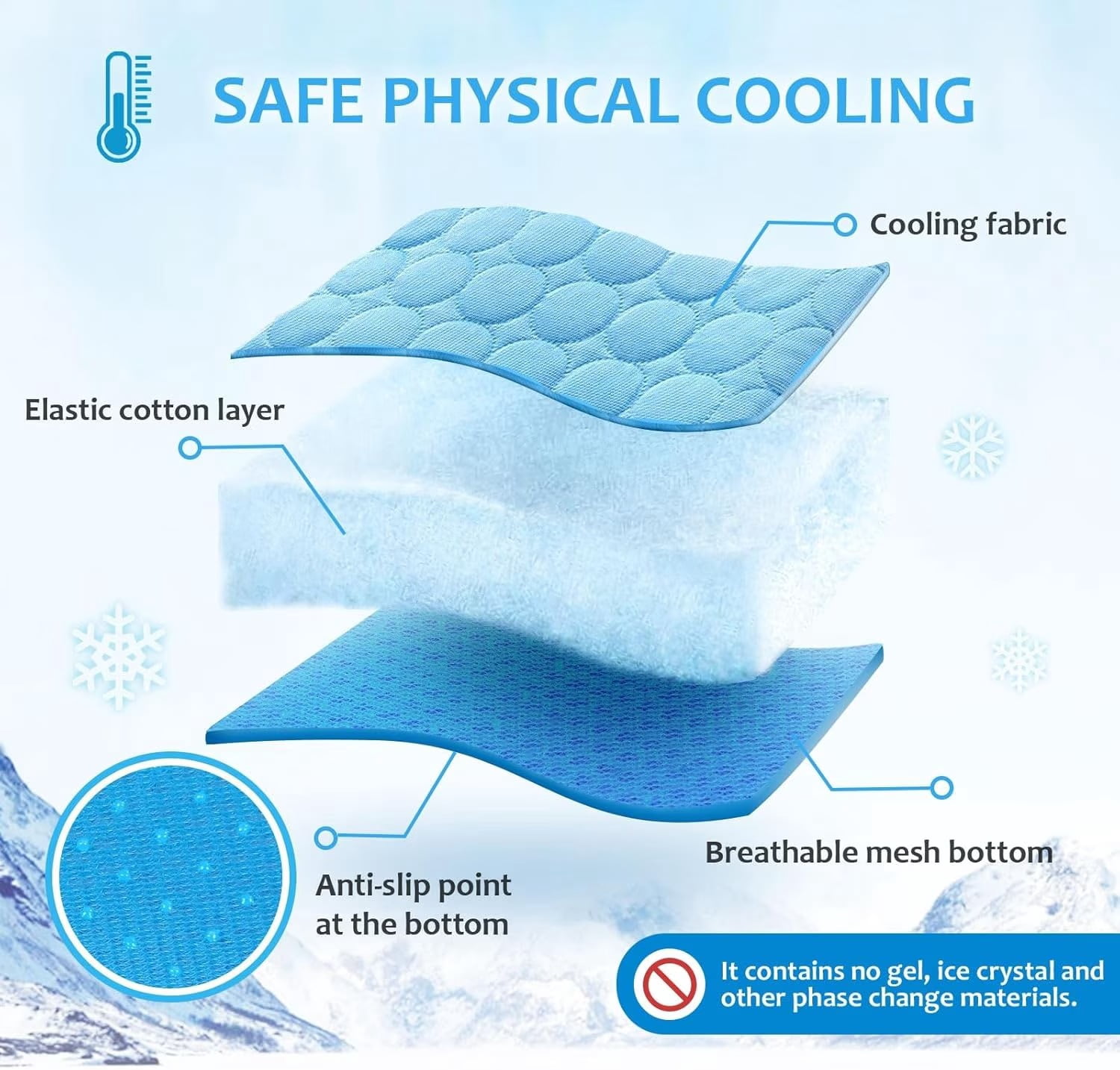 Chillpaws Cooling Mat, Pet Cooling Mat for Dogs Cats Summer Pet Bed Self Cooling Blanket Breathable Rest Pad 70x56cm Blue