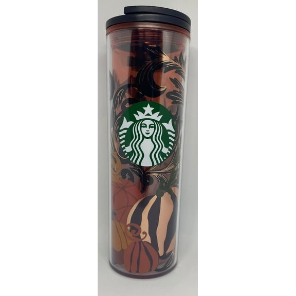 Starbucks Halloween 2021 Black Cat and Pumpkin 16oz Tumbler Cup with Lid New