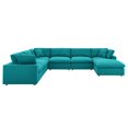 thumbnail image 1 of Modway Commix 7-Piece Down Filled Overstuffed Sectional Sofa in Teal, 1 of 10