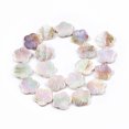 thumbnail image 2 of 1Strand Electroplated Natural Freshwater Shell Beads Strands AB Color Plated Flower Colorful 18.5~20x19~20x2~3.5mm Hole: 0.9mm 20pcs/strand 14.96 inch(38cm), 2 of 3