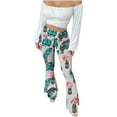 thumbnail image 2 of Gamivast Yoga Pants for Women Floral Print High Waisted Tummy Control Flare Leggings Stretchy Soft Comfy Pull on Casual Pants Party Trendy Pants, 2 of 7