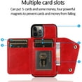 thumbnail image 3 of Compatible with iPhone 14 Pro Max Wallet Case with Card Holder Crossbody Neck Strap Lanyard Handbag Wrist Strap Purse for Women PU Leather Flip Case with Credit Card Kickstands Stand Case Red, 3 of 16