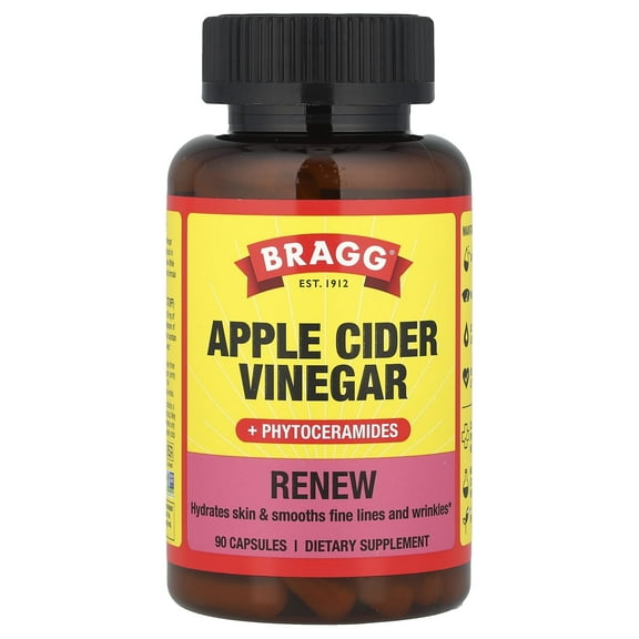 Bragg Renew, Apple Cider Vinegar   Phytoceramides, 90 Capsules