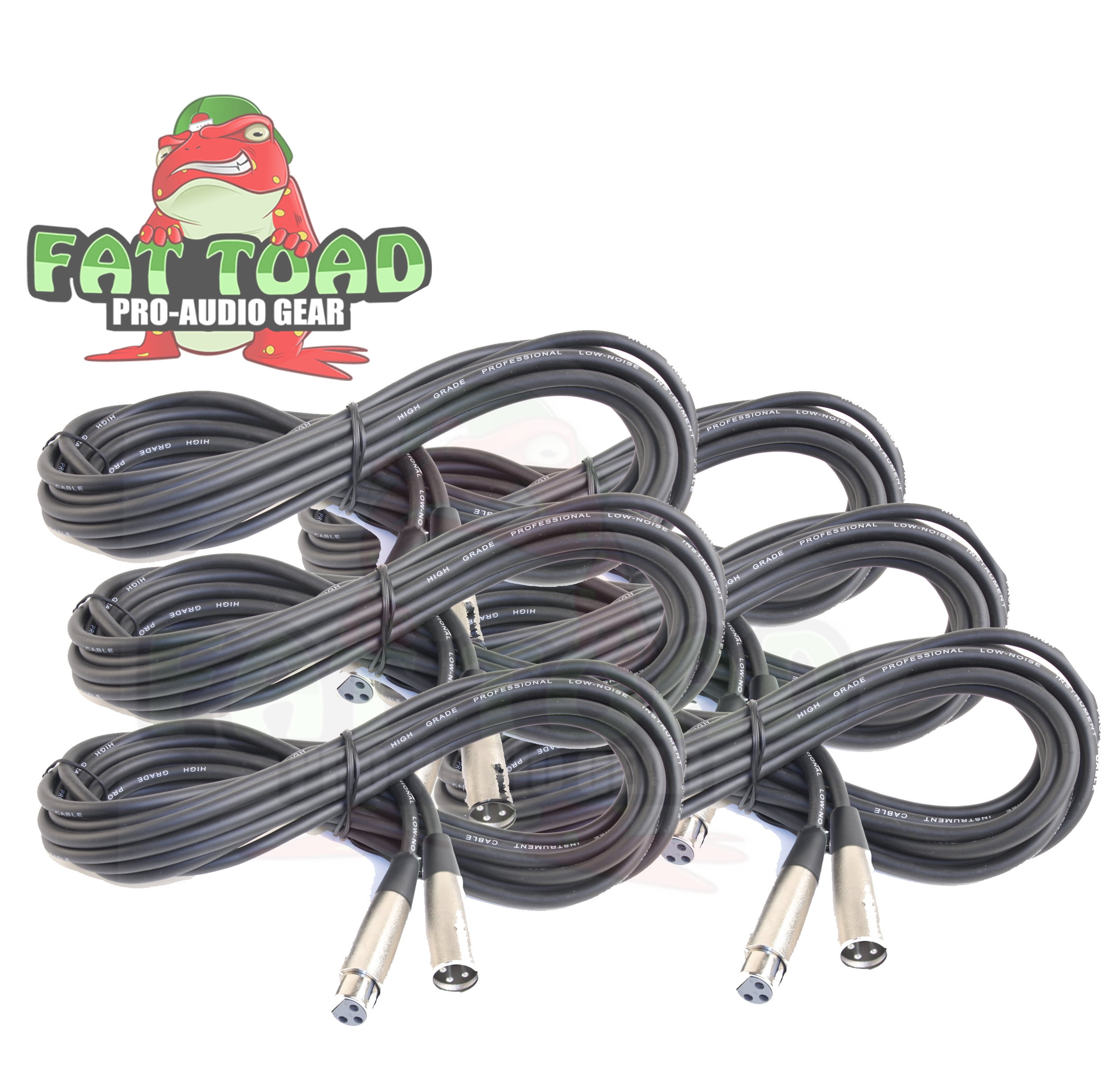 XLR Microphone Cables (6 Pack) by Fat Toad 20 ft Professional Pro Audio