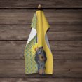 thumbnail image 4 of Summer Sunflowers Longhair Blue and Tan Dapple Dachshund Kitchen Towel, 4 of 5
