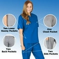 thumbnail image 2 of Women's Scrub Sets, Scrub Top and Pants (True Royal Blue, Small), 2 of 7