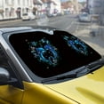thumbnail image 5 of FORUDESIGNS Dolphin Heart Flower Pattern Car Windshield Sun Shade Reflective Shade for Front Windshield, Automotive Glass Sunshade, Foldable UV Ray Reflector for Car, Truck, SUV, 5 of 7